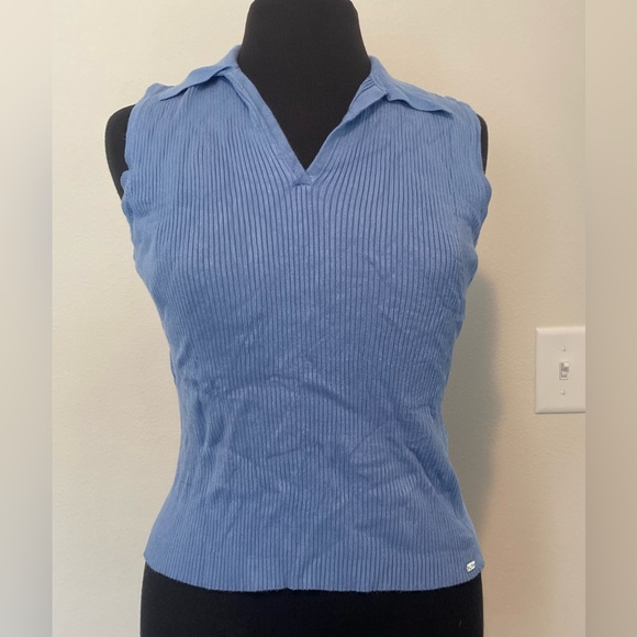 Women’s Calvin Klein - Ribbed V-Neck Sleeveless Sweater Top - Size Large - Picture 2 of 5